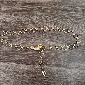 Gold Circle Link Belt with Hand Clasp